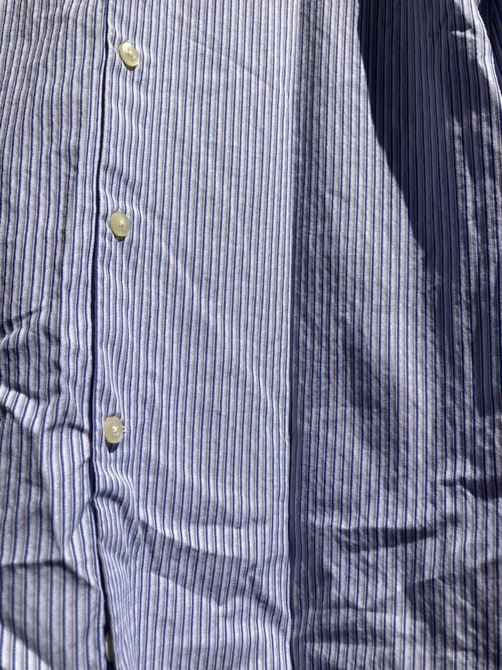 Michael Kors Men's 100% Cotton Blue White Grey Striped Button Down Shirt Large - Picture 11 of 17
